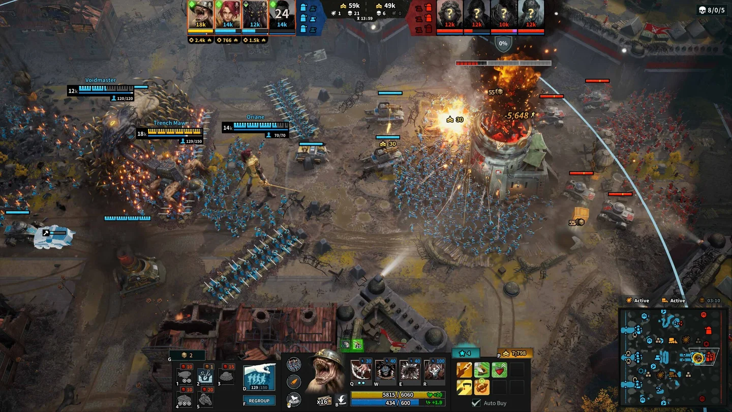 March of Giants 的 Steam 官方游戏截图，巨人与两军士兵在堡垒前交战